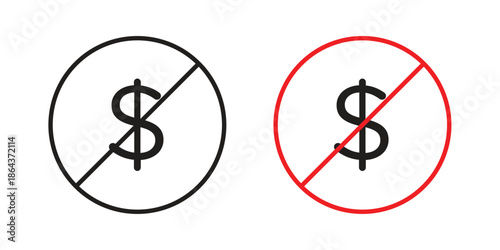 No money icons in trendy flat style. Icon design, logo, app, UI. Vector illustration