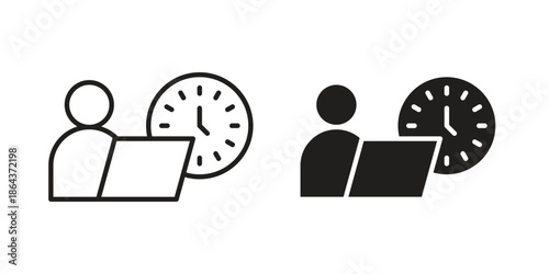 Office hours icons in trendy flat style. Icon design, logo, app, UI. Vector illustration
