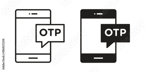 OTP Verification icons in trendy flat style. Icon design, logo, app, UI. Vector illustration