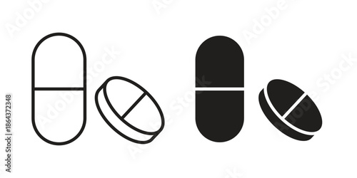 Painkiller icons in trendy flat style. Icon design, logo, app, UI. Vector illustration