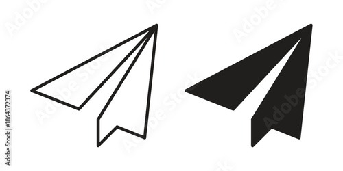 Paper plane icons in trendy flat style. Icon design, logo, app, UI. Vector illustration