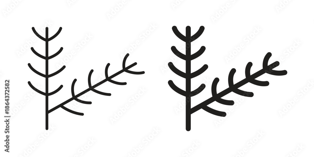 Obraz premium Pine branch icons in trendy flat style. Icon design, logo, app, UI. Vector illustration