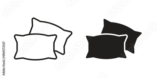 Pillow icons in trendy flat style. Icon design, logo, app, UI. Vector illustration
