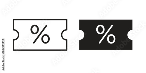 Promo code icons in trendy flat style. Icon design, logo, app, UI. Vector illustration