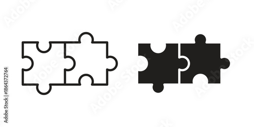 Puzzle compatible icons in trendy flat style. Icon design, logo, app, UI. Vector illustration
