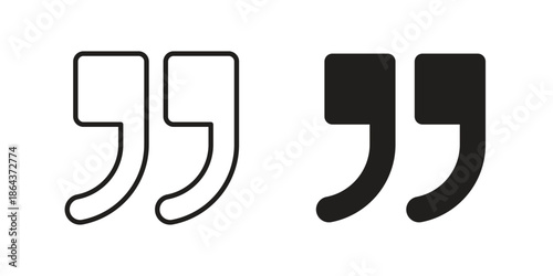 Quote Mark icons in trendy flat style. Icon design, logo, app, UI. Vector illustration