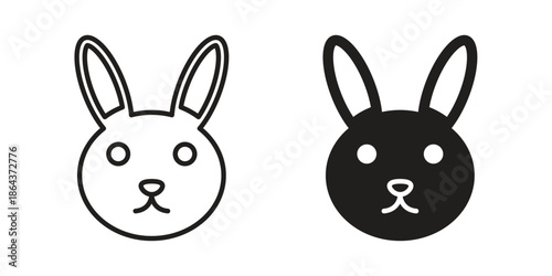 Rabbit icons in trendy flat style. Icon design, logo, app, UI. Vector illustration
