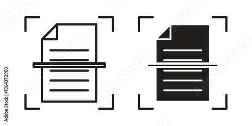 Scan documents icons in trendy flat style. Icon design, logo, app, UI. Vector illustration