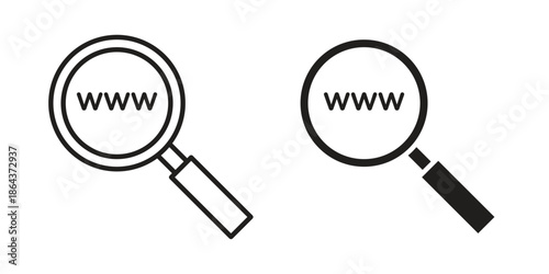Searching website icons in trendy flat style. Icon design, logo, app, UI. Vector illustration