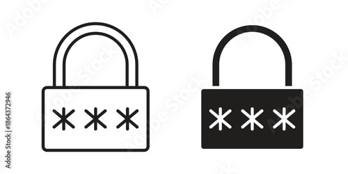 Security password icons in trendy flat style. Icon design, logo, app, UI. Vector illustration
