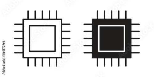 Semiconductor icons in trendy flat style. Icon design, logo, app, UI. Vector illustration