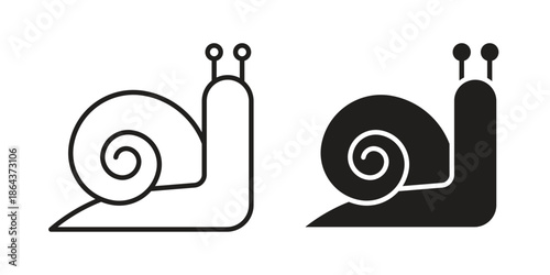 Snail icons in trendy flat style. Icon design, logo, app, UI. Vector illustration