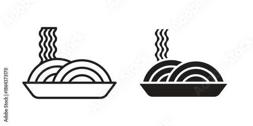 Spaghetti icons in trendy flat style. Icon design, logo, app, UI. Vector illustration