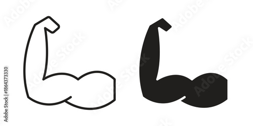 Strong hand icons in trendy flat style. Icon design, logo, app, UI. Vector illustration