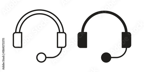Support service headset icons in trendy flat style. Icon design, logo, app, UI. Vector illustration
