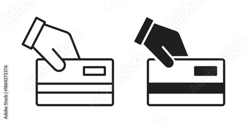 Swipe card icons in trendy flat style. Icon design, logo, app, UI. Vector illustration