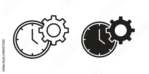 Time management icons in trendy flat style. Icon design, logo, app, UI. Vector illustration