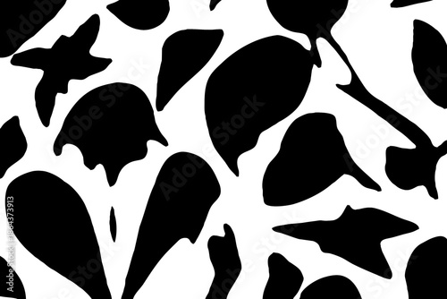 Abstract black and white pattern. For use in graphics. Minimalist illustration for printing on wall decorations