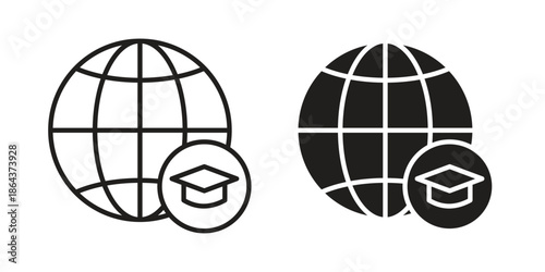 World university icons in trendy flat style. Icon design, logo, app, UI. Vector illustration