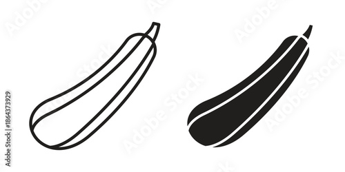 Zucchini icons in trendy flat style. Icon design, logo, app, UI. Vector illustration