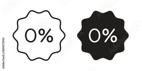 Zero percent icons in trendy flat style. Icon design, logo, app, UI. Vector illustration