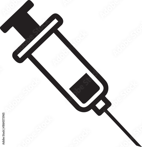 Medical syringe with liquid isolated illustration for healthcare and medicine