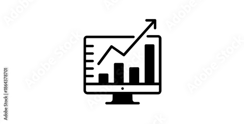 Financial analytics dashboard icon representing business growth and success data