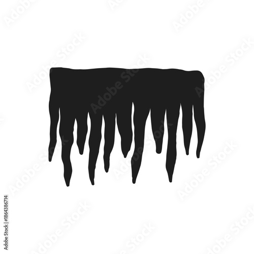 stalactites hanging black silhouette isolated