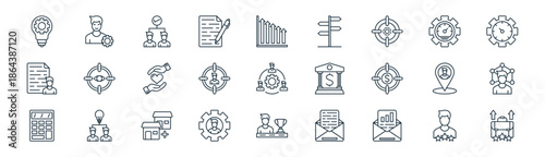 linear business cooperation icon pack. vector thin line icons collection such as success, experiance, cooperation, efficiency, goal, connection, winning, experiance