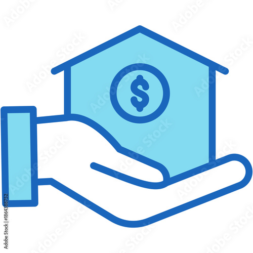 Mortgage blue icon