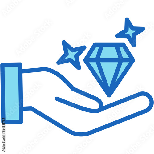 Excellence blue icon