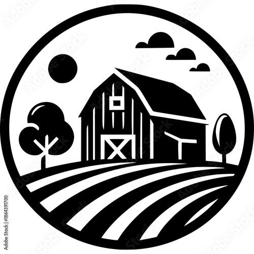 Farm Scene Icon Vector