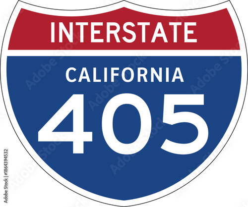 Interstate 405 California, I-405 Highway Shield Design Vector