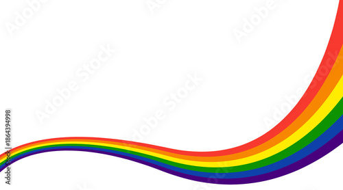 Rainbow LGBT pride flag on white background. Symbol of love, equality and diversity. Pride Month in June. Vector illustration.