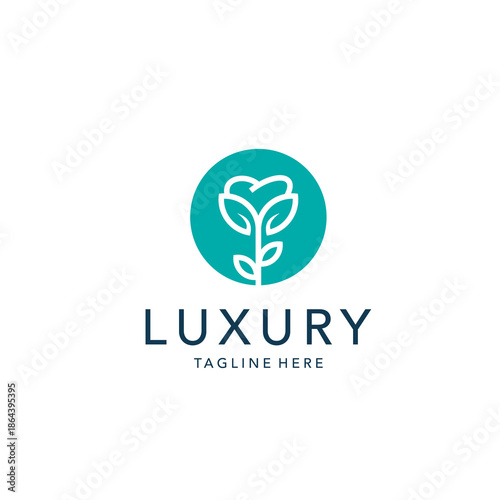 simple and modern beauty nature dental logo design template elements