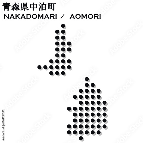 イラスト素材：日本地図　青森県中泊町ベクターイラストマップ	
