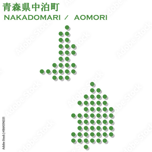 イラスト素材：日本地図　青森県中泊町ベクターイラストマップ	
