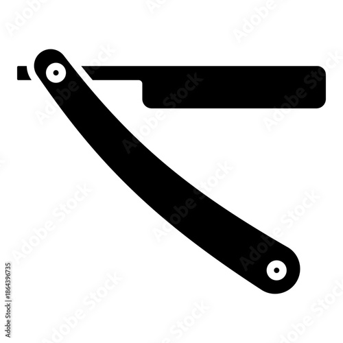 Straight razor glyph solid icon