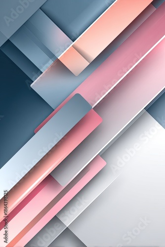 Abstract Geometric Design with Pink and Grey Colors