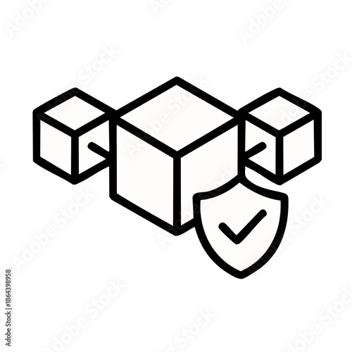 Vector icon for blockchain immutability