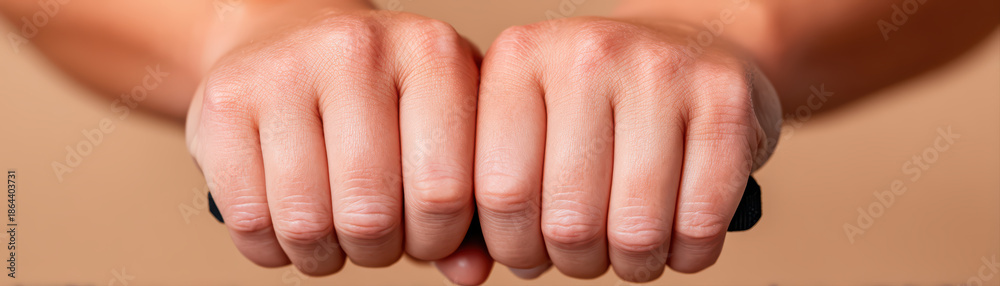 Fototapeta premium Close up hands hand skin knuckle grip exercise