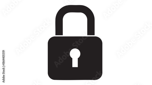Digital padlock icon isolated on transparent background for security concepts