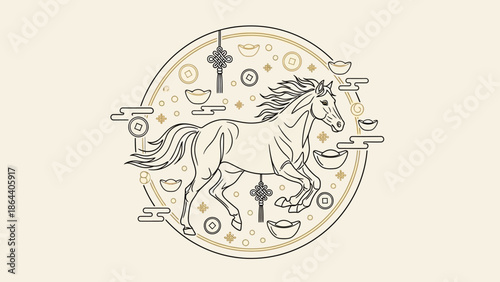 zodiac horse symbol illustration