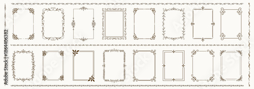 Elegant vintage vector decorative frames set with floral ornaments and borders, perfect for invitations, certificates, branding, and luxury design.