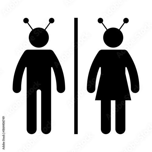 Restroom Toilet Sign Icon Male Female.  Isolated on white background. Editable vector illustration EPS 10.