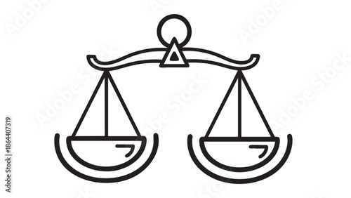 Simple balance scale icon isolated on transparent background