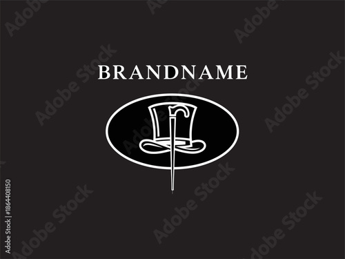 Top Hat Logo Design on Black Background.