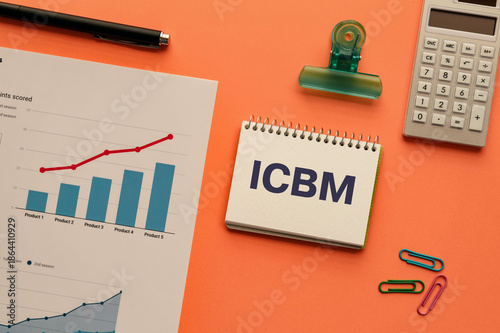 Bilde på lerret There is notebook with the word ICBM