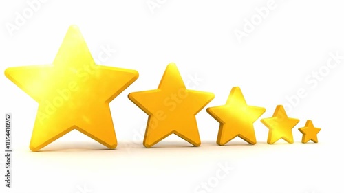Golden star rating symbols in sequence.