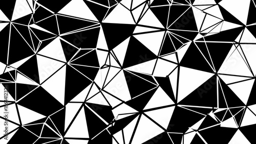 Abstract geometric polygonal pattern with high contrast black and white design for modern visual